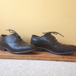 Lace up leather loafers